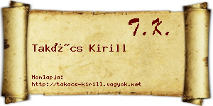 Takács Kirill névjegykártya